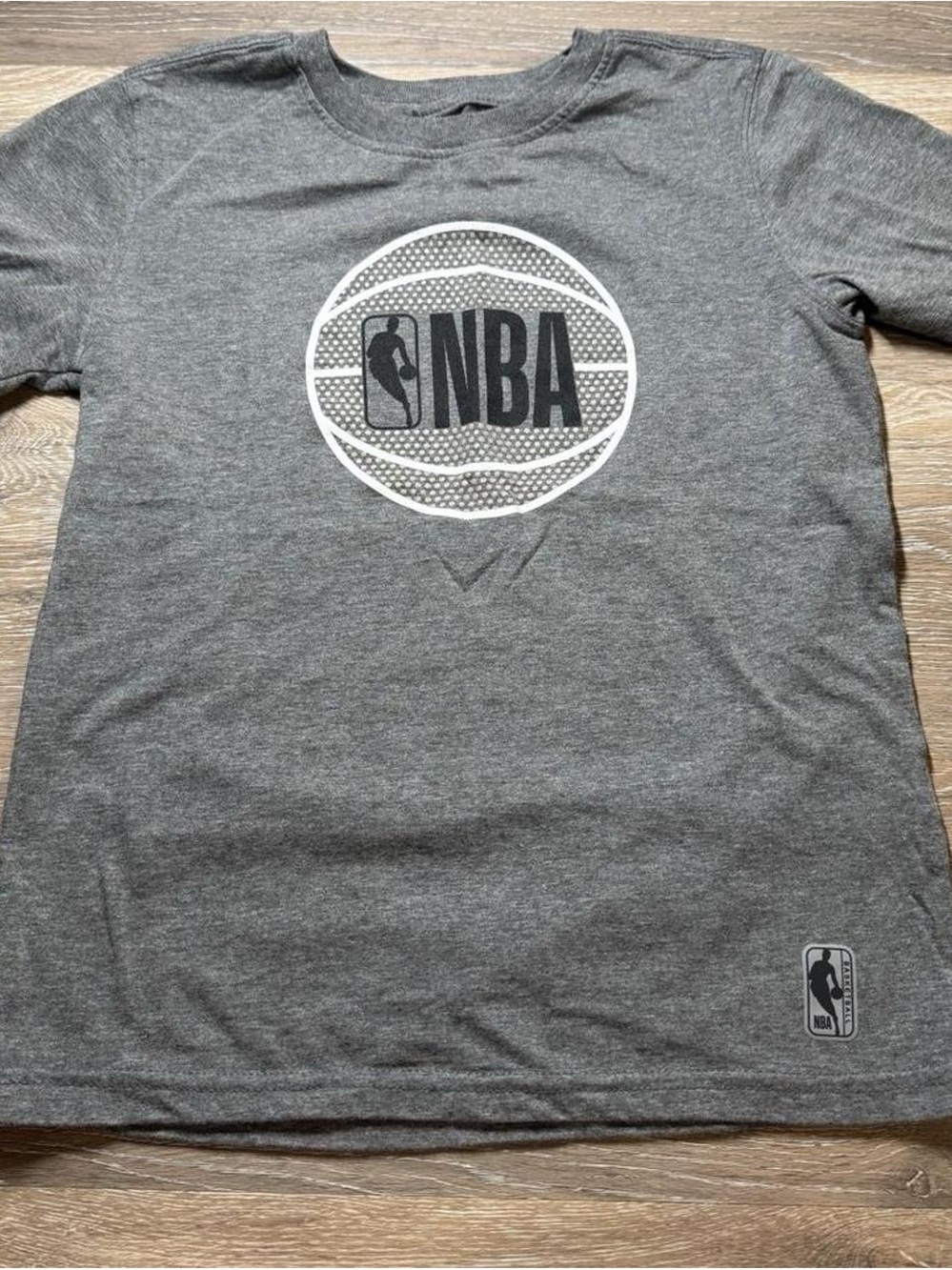 NBA Gray Short Sleeve Basketball Logo Tee